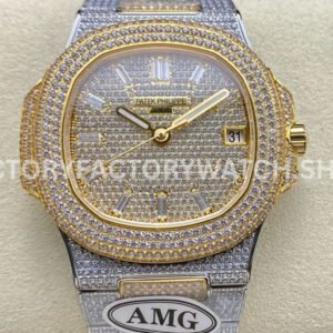 AMG PP5711 half yellow gold diamond gold dial