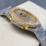 AMG Factory Patek Philippe Nautilus PP5711 40mm Small Diamond Bezel Half Yellow Gold Diamond Baguette Diamond Gold Dial