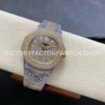 AMG Factory Patek Philippe Nautilus PP5711 40mm Small Diamond Bezel Half Yellow Gold Diamond Baguette Diamond Gold Dial