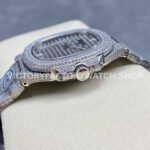 AMG Factory Patek Philippe Nautilus PP5711 40mm Small Diamond Bezel White Gold Diamond Baguette Diamond Silver Dial