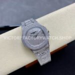 AMG Factory Patek Philippe Nautilus PP5711 40mm Small Diamond Bezel White Gold Diamond Baguette Diamond Silver Dial