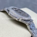 AMG Factory Patek Philippe Nautilus PP5711 40mm Small Diamond Bezel White Gold Diamond Baguette Diamond Silver Dial