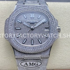 AMG PP5711 small diamond bezel white gold silver dial