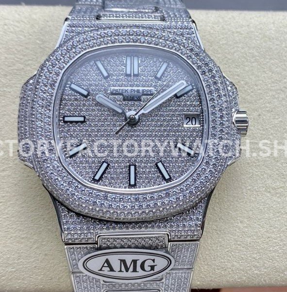 AMG PP5711 small diamond bezel white gold silver dial