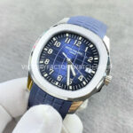 APW Factory Patek Philippe Aquanaut 5168G-001 Blue Rubber Strap Arabic Numerals Blue Dial (5) APW Factory Patek Philippe Aquanaut 5168G-001 42mm White Gold Blue Rubber Strap Arabic Numerals Blue Dial