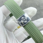 APW Factory Patek Philippe Aquanaut 5168G-010 Green Rubber Strap Arabic Numerals Green Dial (4) APW Factory Patek Philippe Aquanaut 5168G-010 42mm White Gold Green Rubber Strap Arabic Numerals Green Dial
