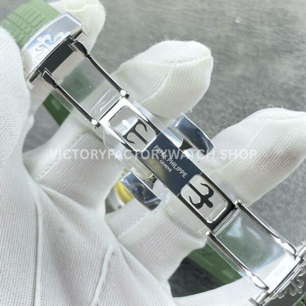 APW Factory Patek Philippe Aquanaut 5168G-010 Green Rubber Strap Arabic Numerals Green Dial (8) APW Factory Patek Philippe Aquanaut 5168G-010 42mm White Gold Green Rubber Strap Arabic Numerals Green Dial