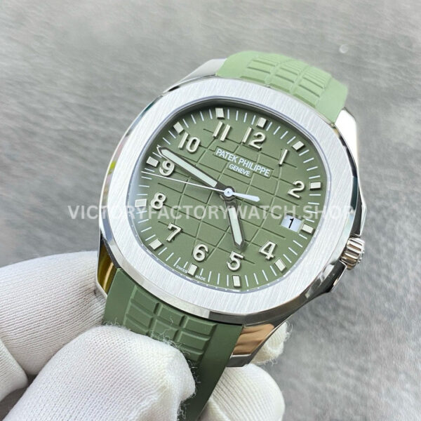 APW Factory Patek Philippe Aquanaut 5168G-010 Green Rubber Strap Arabic Numerals Green Dial (9) APW Factory Patek Philippe Aquanaut 5168G-010 42mm White Gold Green Rubber Strap Arabic Numerals Green Dial