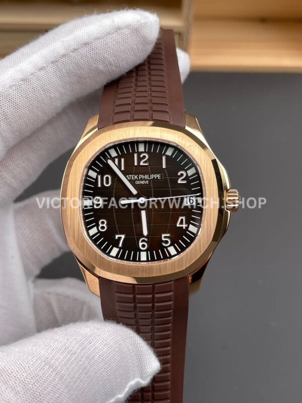 BBF Factory Patek Philippe Aquanaut 40mm 5167R-001 Rose Gold Brown Rubber Strap Brown Dial