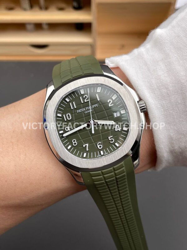 BBF Factory Patek Philippe Aquanaut 40mm 5168G-010 White Gold Rubber Strap Avocado Green Dial