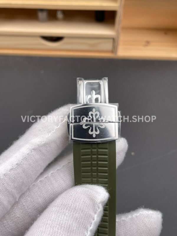 BBF Factory Patek Philippe Aquanaut 40mm 5168G-010 White Gold Rubber Strap Avocado Green Dial