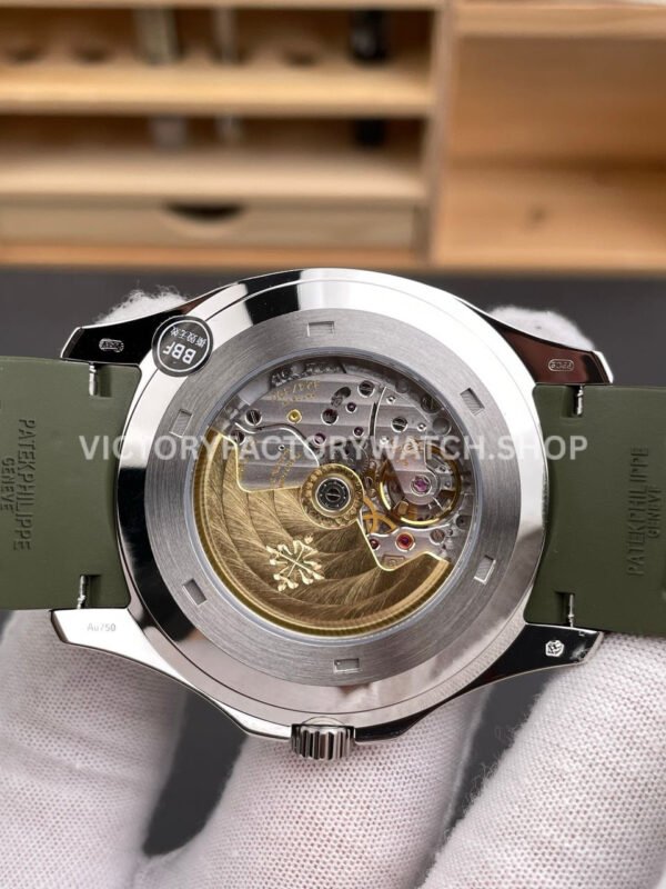 BBF Factory Patek Philippe Aquanaut 40mm 5168G-010 White Gold Rubber Strap Avocado Green Dial