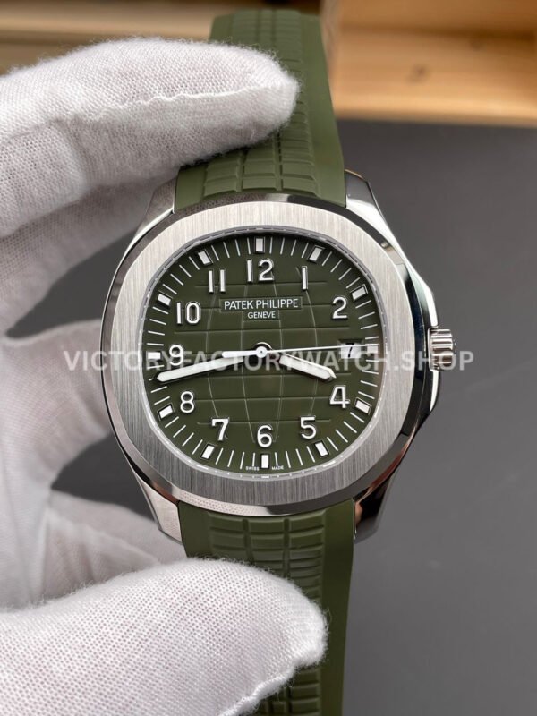 BBF Factory Patek Philippe Aquanaut 40mm 5168G-010 White Gold Rubber Strap Avocado Green Dial