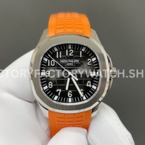 BBF Patek Philippe Aquanaut 5167A black dial orange strap