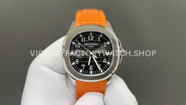 BBF Patek Philippe Aquanaut 5167A black dial orange strap