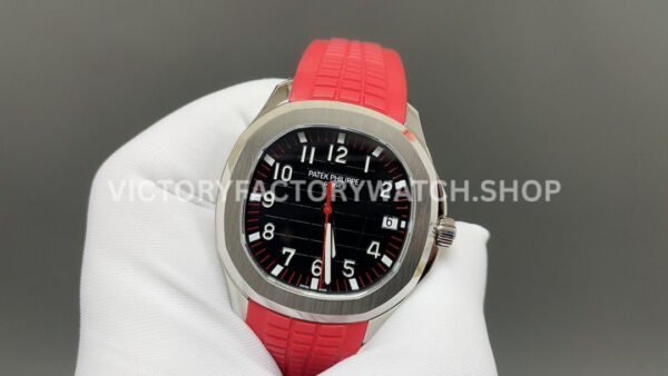 BBF Factory Patek Philippe Aquanaut 5167A-012 40mm Red Rubber Strap Arabic Numerals Black Dial