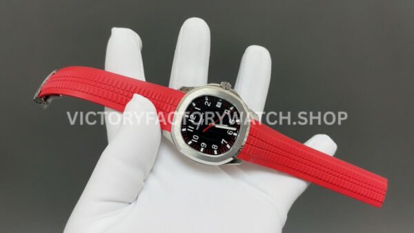 BBF Factory Patek Philippe Aquanaut 5167A-012 40mm Red Rubber Strap Arabic Numerals Black Dial