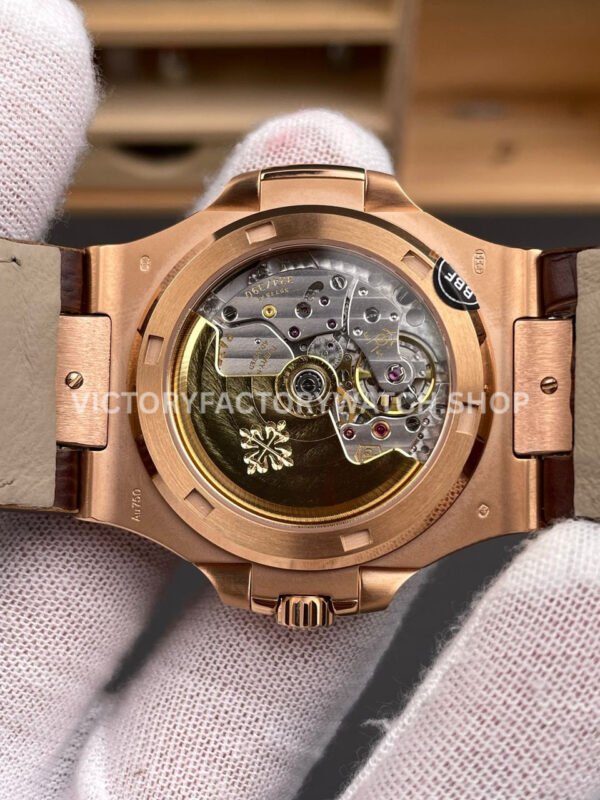 BBF Factory Patek Philippe Nautilus 5711/1R 40mm Rose Gold Brown Leather Strap Black Dial