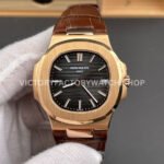 BBF Patek Philippe Nautilus 5711 1R black dial leather strap