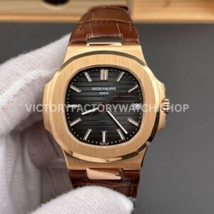 BBF Patek Philippe Nautilus 5711 1R black dial leather strap