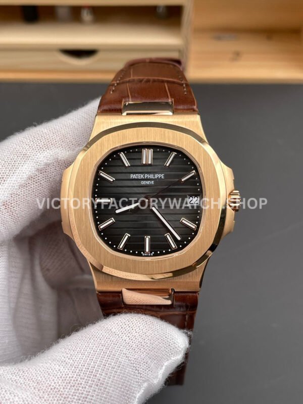 BBF Patek Philippe Nautilus 5711 1R black dial leather strap