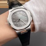 BBF Factory Patek Philippe Nautilus 5711G 40mm Leather Strap Grey Dial