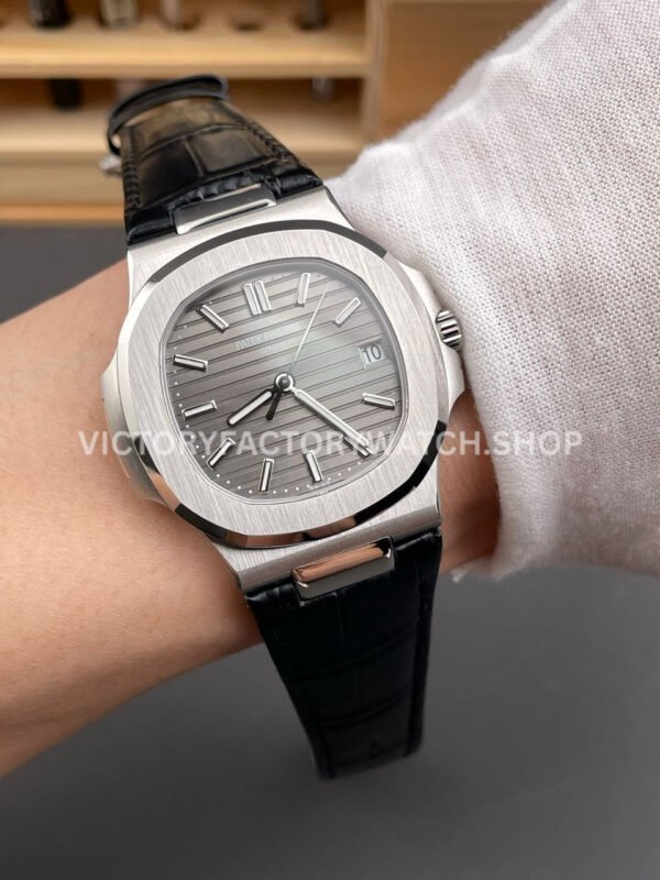 BBF Factory Patek Philippe Nautilus 5711G 40mm Leather Strap Grey Dial