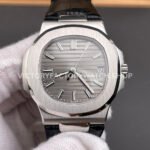 BBF Factory Patek Philippe Nautilus 5711G 40mm Leather Strap Grey Dial