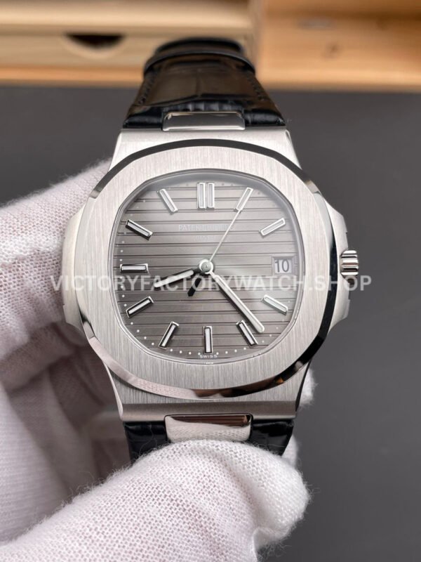 BBF Factory Patek Philippe Nautilus 5711G 40mm Leather Strap Grey Dial