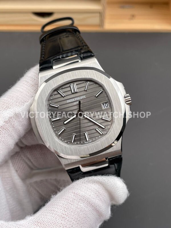 BBF Factory Patek Philippe Nautilus 5711G 40mm Leather Strap Grey Dial