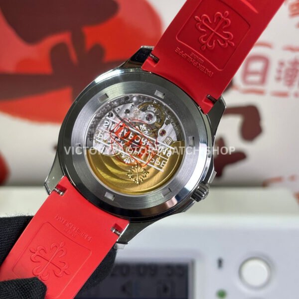 DDF Factory Patek Philippe Aquanaut 5167 40mm Steel Red Rubber Strap Arabic Numerals Black Dial
