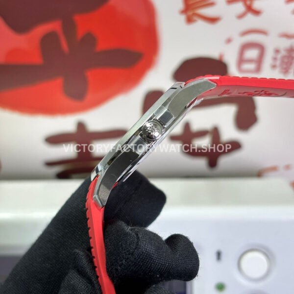 DDF Factory Patek Philippe Aquanaut 5167 40mm Steel Red Rubber Strap Arabic Numerals Black Dial