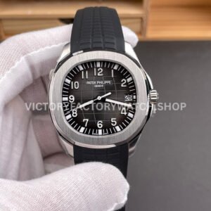 DDF Patek Philippe Aquanaut 5167 1A black dial black rubber strap