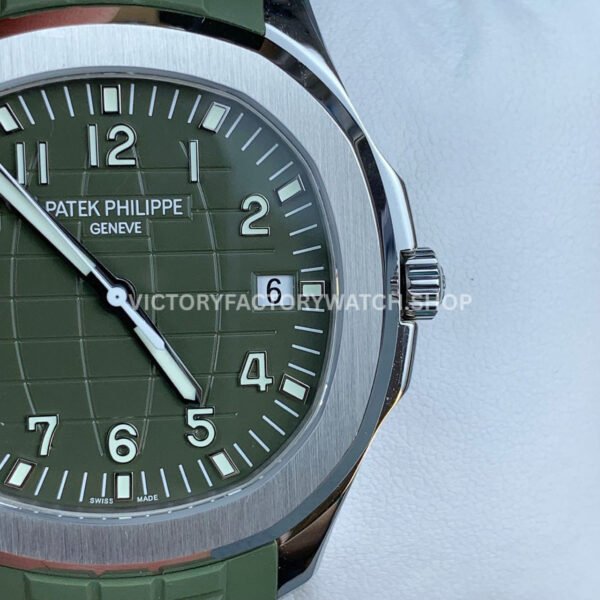 DDF Factory Patek Philippe Aquanaut 5168G-010 42mm White Gold Rubber Strap Avocado Green Dial