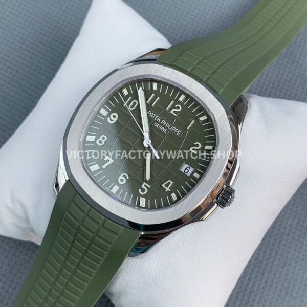 DDF Factory Patek Philippe Aquanaut 5168G-010 42mm White Gold Rubber Strap Avocado Green Dial