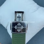 DDF Factory Patek Philippe Aquanaut 5168G-010 42mm White Gold Rubber Strap Avocado Green Dial