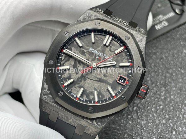DIW Factory Audemars Piguet Royal Oak 15500 VOIDLINE 41mm Carbon Fiber Red Line Rubber Strap Black Dial (2) DIW Factory Audemars Piguet Royal Oak 15500 VOIDLINE 41mm Carbon Fiber Red Line Rubber Strap Black Dial
