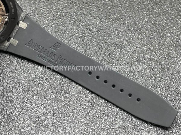 DIW Factory Audemars Piguet Royal Oak 15500 VOIDLINE 41mm Carbon Fiber Green Line Rubber Strap Black Dial