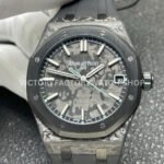DIW Factory Audemars Piguet Royal Oak 15500 VOIDLINE 41mm Carbon Fiber Green Line Rubber Strap Black Dial