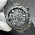 DIW Factory Audemars Piguet Royal Oak 15500 VOIDLINE 41mm Carbon Fiber Green Line Rubber Strap Black Dial