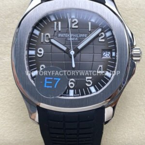 E7 Patek Philippe Aquanaut 5167A black strap black dial