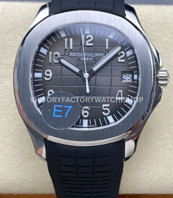 E7 Patek Philippe Aquanaut 5167A black strap black dial