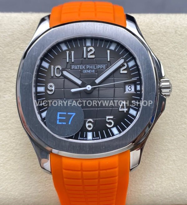 E7 Patek Philippe Aquanaut 5167A orange strap black dial