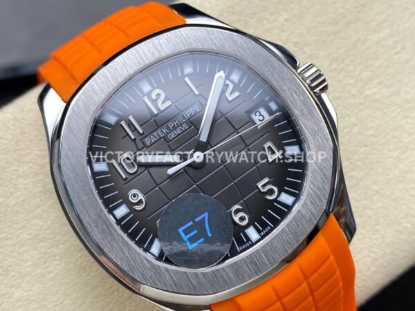 E7 Factory Patek Philippe Aquanaut 5167A-001 40mm Orange Rubber Strap Black Dial
