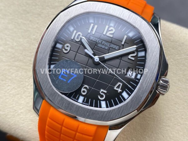 E7 Factory Patek Philippe Aquanaut 5167A-001 40mm Orange Rubber Strap Black Dial