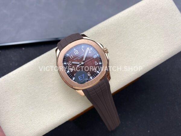 E7 Factory Patek Philippe Aquanaut 5167R-001 40mm Rose Gold Rubber Strap Brown Dial
