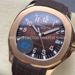 E7 Factory Patek Philippe Aquanaut 5167R-001 40mm Rose Gold Rubber Strap Brown Dial