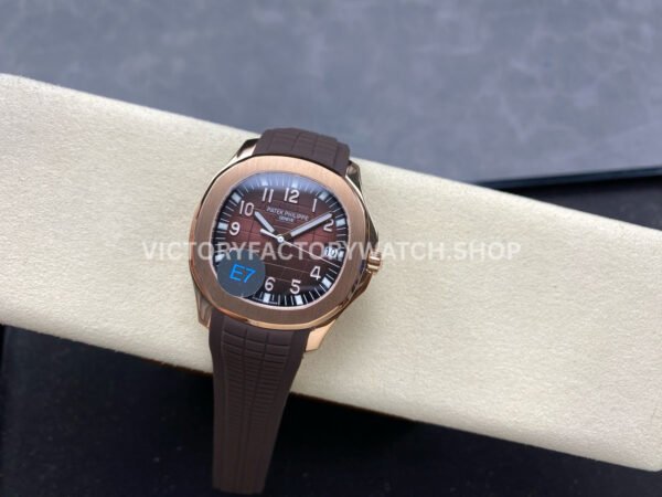 E7 Factory Patek Philippe Aquanaut 5167R-001 40mm Rose Gold Rubber Strap Brown Dial