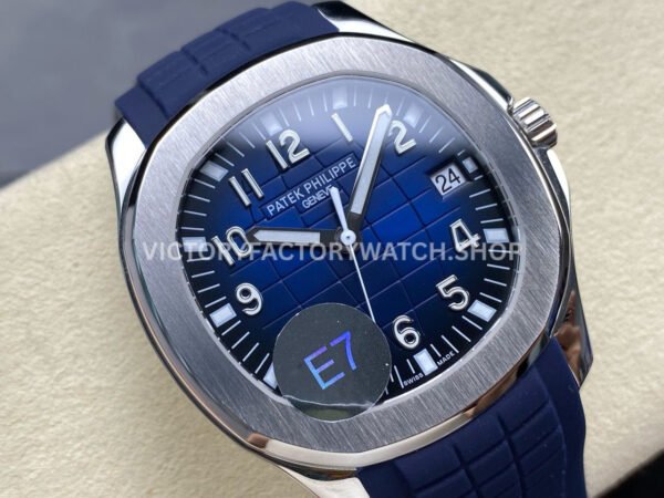 E7 Factory Patek Philippe Aquanaut 5168G-001 40mm White Gold Rubber Strap Blue Dial