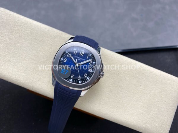 E7 Factory Patek Philippe Aquanaut 5168G-001 40mm White Gold Rubber Strap Blue Dial